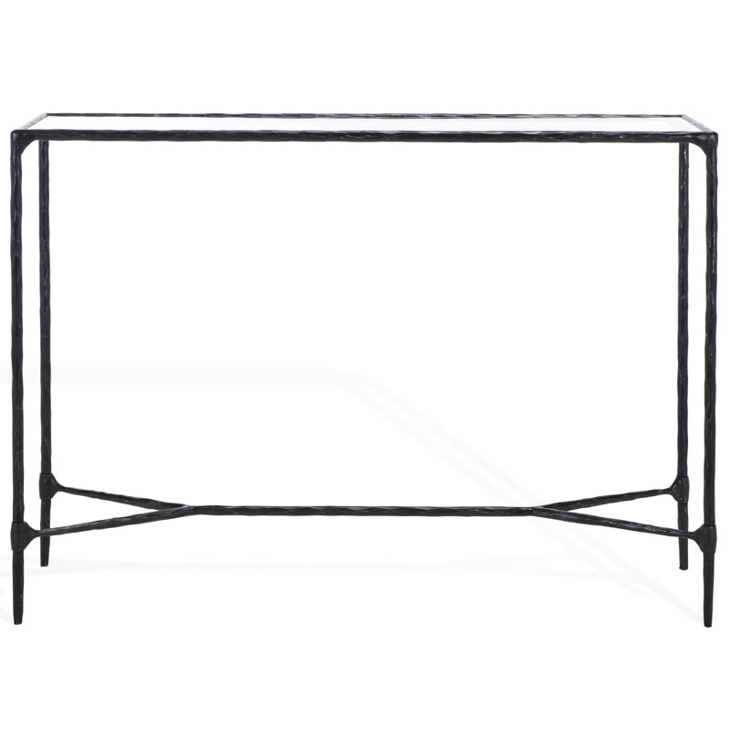 Sewall Metal And Glass Console Table, Black