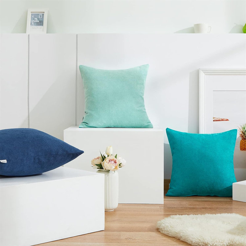 Chenille Pillow Cover, Blue, 20" x 20"