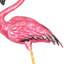 Statue côtière en métal flamant rose