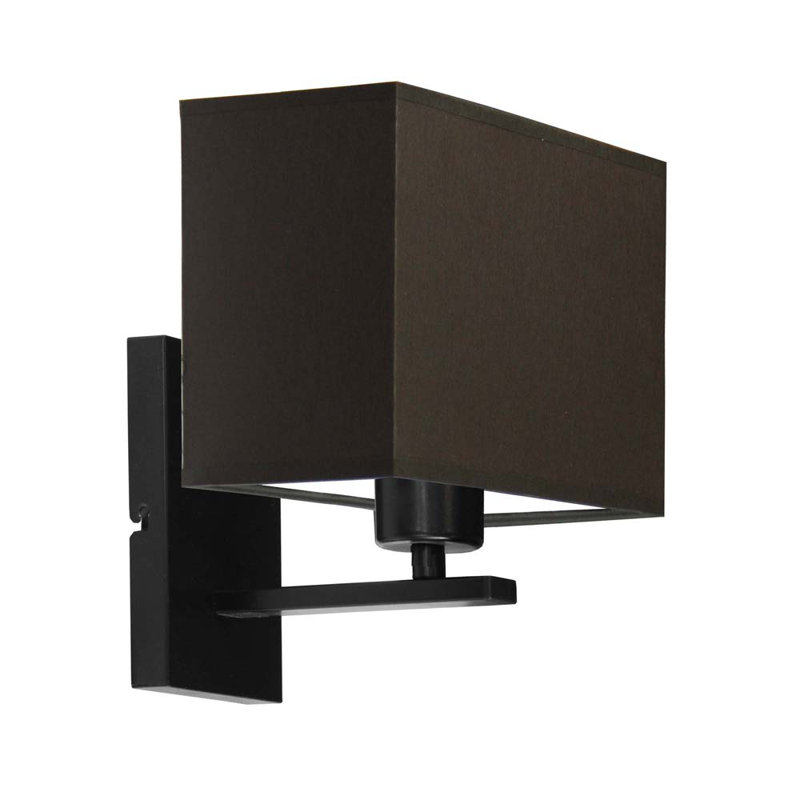 Asavira Steel Armed Sconce, Black, Brown