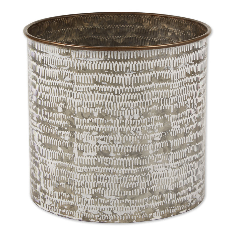 ENSEMBLE DE PLATEAUX HEXAGONAUX SEAU / 2, H 24,25 po x l 8,75 po x P 8,75 po, Blanc délavé