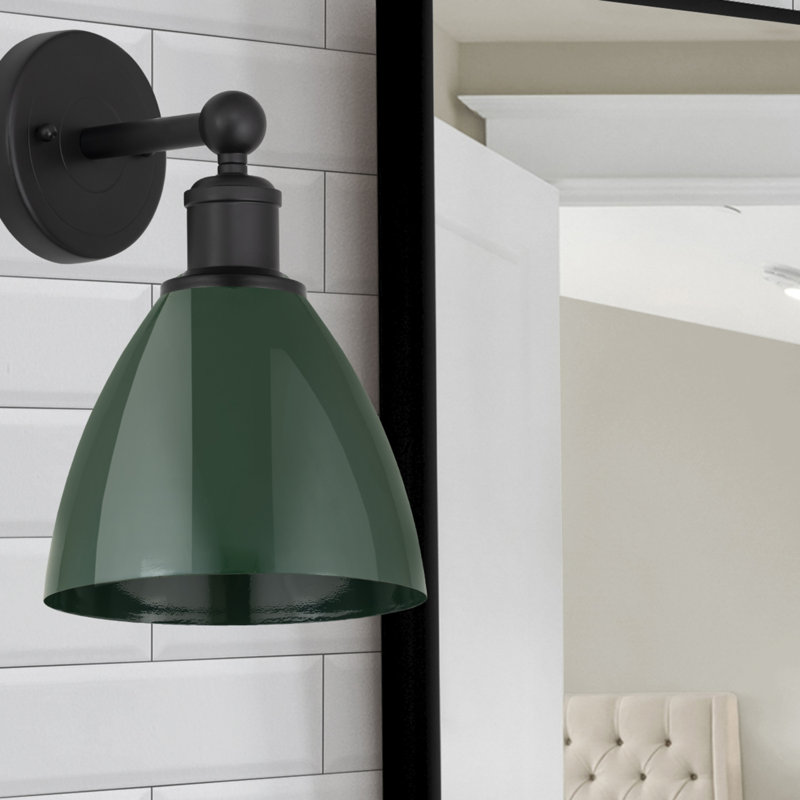 Applique à bras en métal, Noir mat, Vert