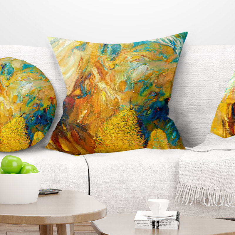  Coussin abstrait, Coussin décoratif, 18 po x 18 po