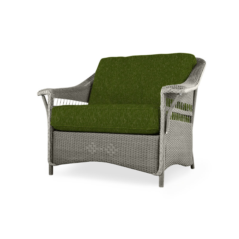 Nantucket Outdoor Lounge Chair, Reflections Grass, Pewter