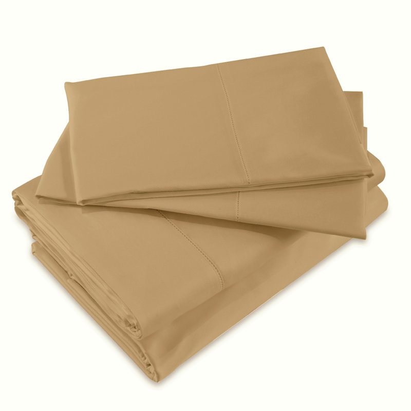 Raffaello Sheet Set, Queen Sheet Set with 2 Pillowcases, Caramel