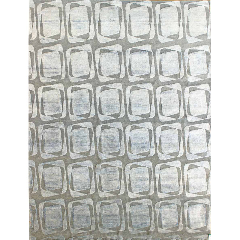 Archaea Geometric Area Rug in Blue, Rectangle 6'4" x 8'6"