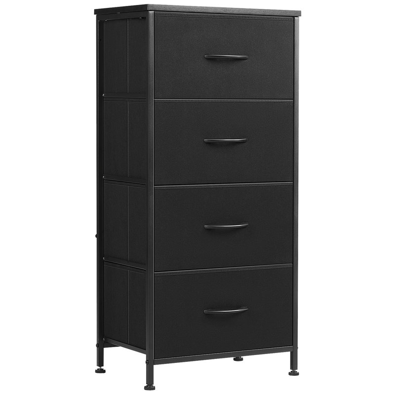 Enegess 4 Drawer Storage Dresser Chest, Black