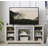 TV Media Stand With Faux Stacked Stone Surround, Modern Entertainment Console-1908697932