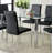 Landen Glass Top Metal Base Dining Table
