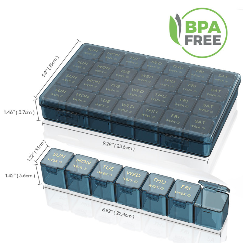 28 Day Pill Craft Case Plastic Set, Blue