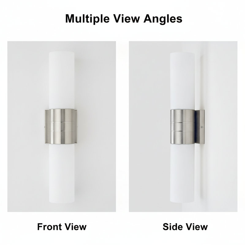 2 - Light Modern Wall sconce with Satin Opal Glass Vanity lighting Brushed Nickel