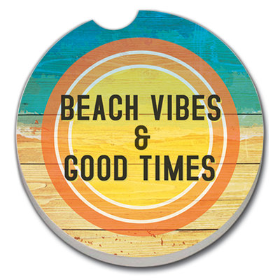 Sous-verre pour voiture de mer absorbant beach vibes