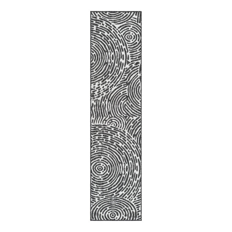 Geometric Indoor / Outdoor Rug, Runner 2' x 8'