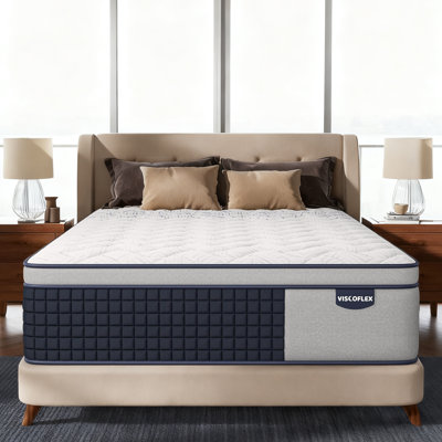 14" Medium Firm 6-Layer Hybrid Mattress with Pocketed Coils & Dual-Zone Support - Memory Foam, Fiberglass-Free - CertiPUR-US/OEKO-TEX Certified