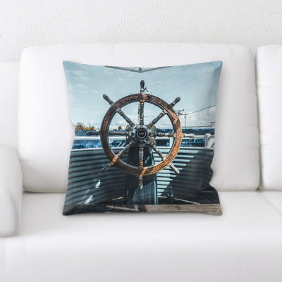 Steering Wheel Microsuede Reversible Throw Pillow