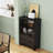 Storage Cabinet With 4 Iron Doors,Black Sturdy Metal Frame and Metal Legs-53977092