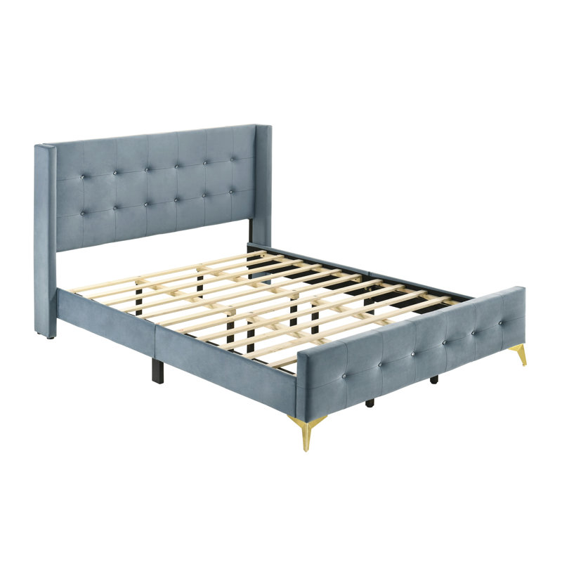 Paderborn Upholstered Bed, Super King (6'), Light Blue