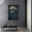 Œuvre de décorations murales minimalistes abstraites bleu foncé et bicolores - impression sur toile flottante-98126450-98126449