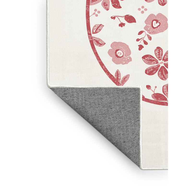 Tapis blanc moderne et contemporain à motif lavable à la machine Champlost, 6 X 9