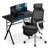 Portable Modern Computer Desk Host Rack And Adjustable High Back Task Seat With Lumbar Support