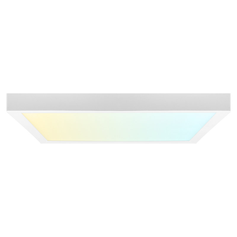  7 In. LED Flush Mount Light, Surface Mount, 5CCT, 1150 Lumens, CRI90, 110° Beam Angle, 14W, Dimmable, Wet Rated & UL Listed, Square Slim Trim