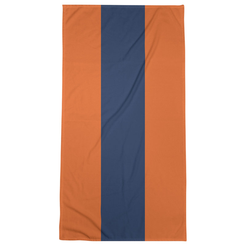 Nashville Lightweight Bath Towel, Microfiber, Orange/Midnight Navy Blue/Orange