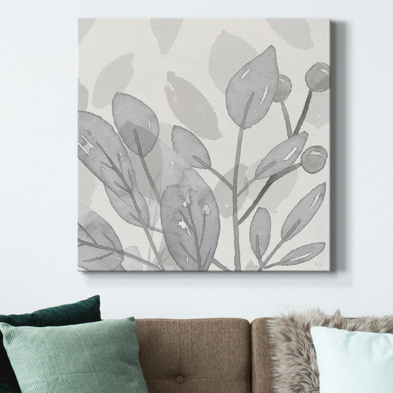Toile tendue avec châssis Shadow Leaves I-Premium - prête à être accrochée, H 24 po x l 24 po x P 1 po