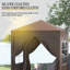 2 X 2m Pop Up Garden Gazebo, Water Resistant Party Marquee Tent With Removable Sidewalls, Large Windows, Powder Coated Steel Frame And Carry Bag, Coffee