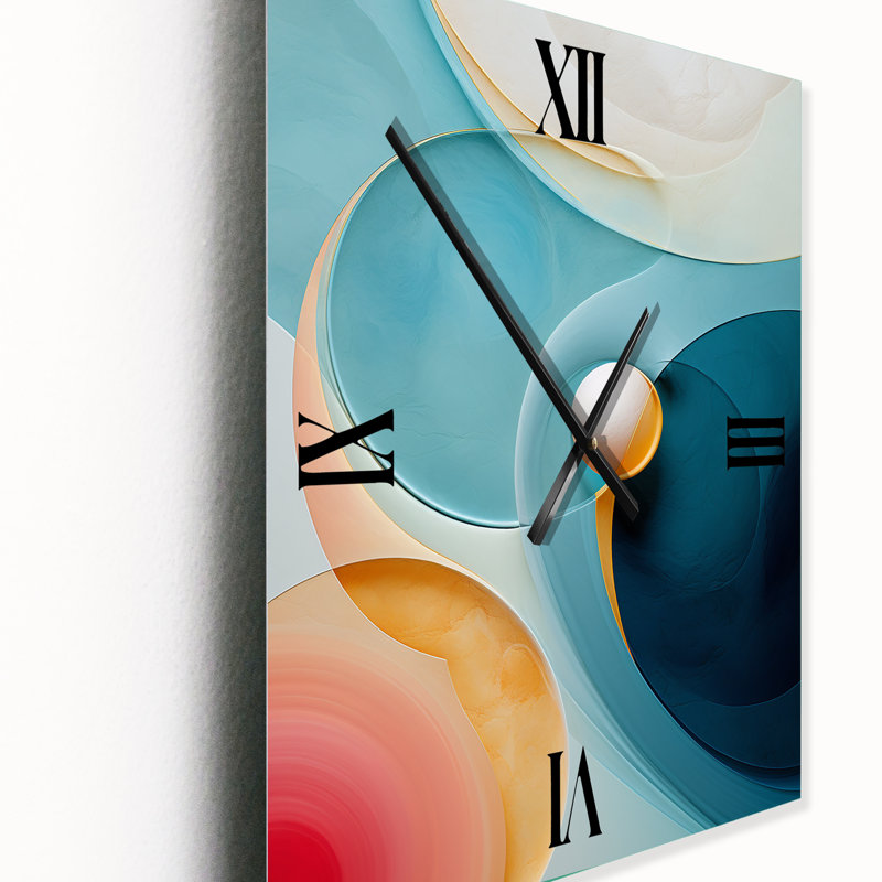 Horloge murale moderne Tender Awakening In Retro Blue II, H 32 po x l 24 po x P 1 po