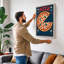 Pizza Under Stars Retro - Wrapped Canvas-406462148-406462159