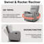 Fauteuil inclinable manuel pivotant de 32,3 po de largeur-124567224