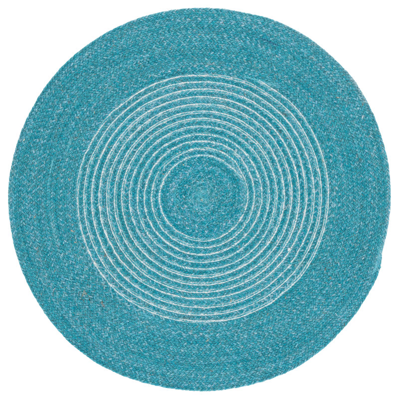 Braided Hand Woven No Pattern Indoor Rug, 6'-0" x 6'-0" Round