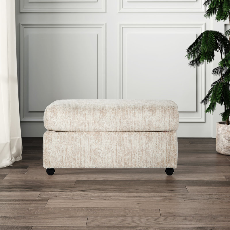 Repose-pieds Oliwier, gris anthracite, Velours côtelé parchemin