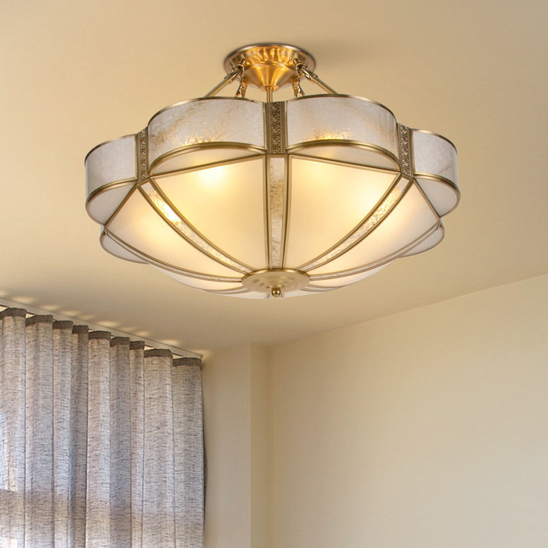 Lalana 23.62Inch Classic Flower-shaped Semi Flush Mount Ceiling Light