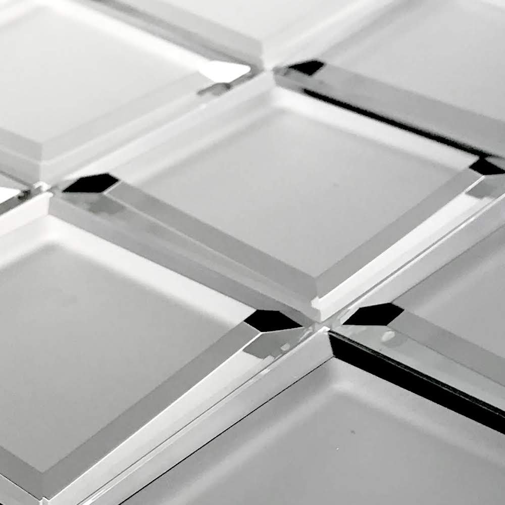 SAMPLE-Reflections Glass Mirror Peel & Stick Beveled Deco Mosaic Tile