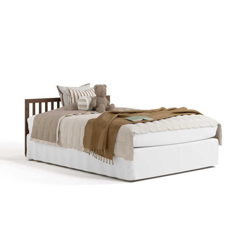 Amalfi Deluxe 5-In-1 Convertible Crib With Bonus Toddler Guardrail, Hazelnut, Crib + Mattress