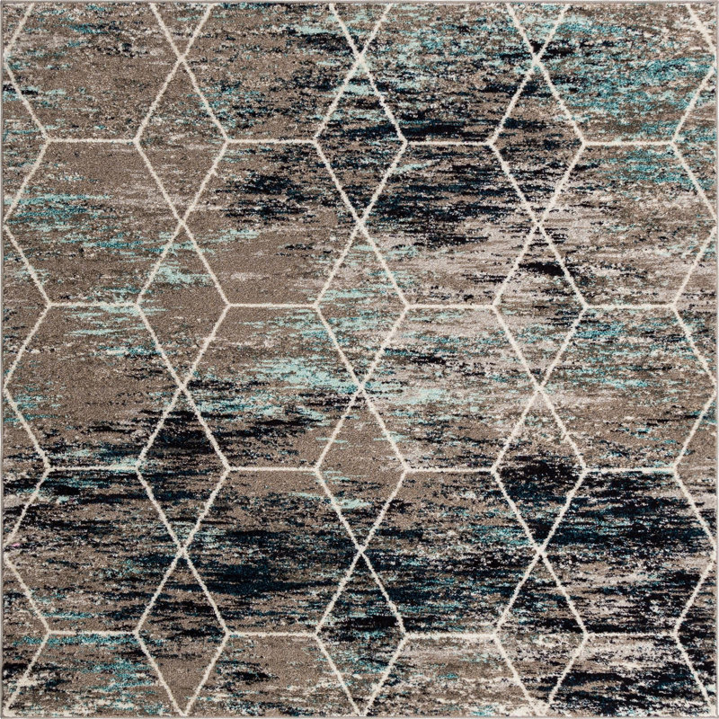 Tapis gris Johnstonville, Carré 7 pi 1 po
