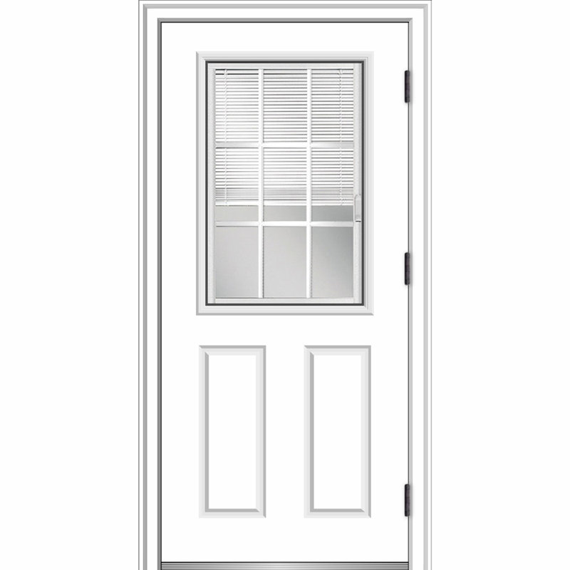 Smooth Primed Fibreglass Prehung Front Entry Door, Left Hand/Outswing, 80" H x 32" W x 1.75" D, 6.56"