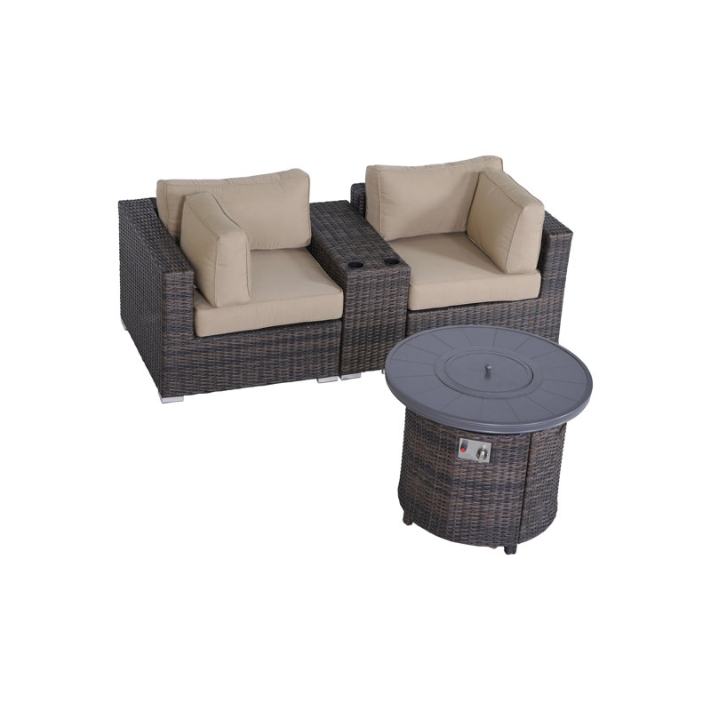 Ensemble de conversation modulaire Alieyah avec coussins Sunbrella