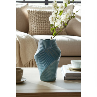 Vase sculptural en céramique sculpté pour table