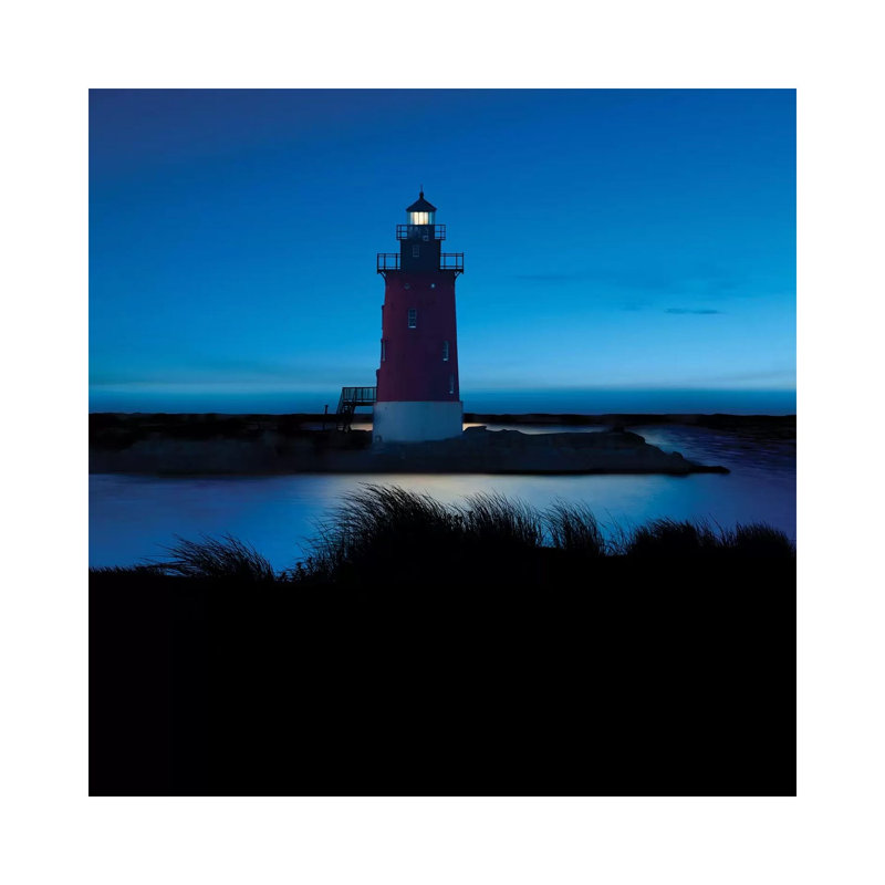 Lighthouse At Night IV by James McLoughlin - Wrapped Canvas Gallery-Wrapped Canvas Giclée, 30.48 cm H x 30.48 cm W