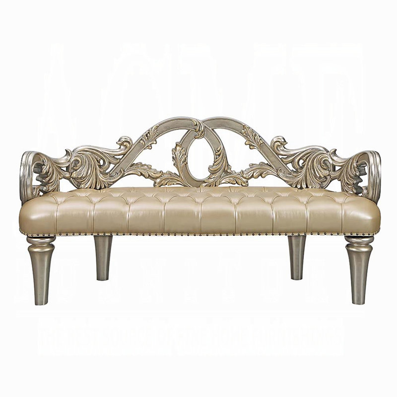 Banc transitionnel Danae avec finition champagne et or