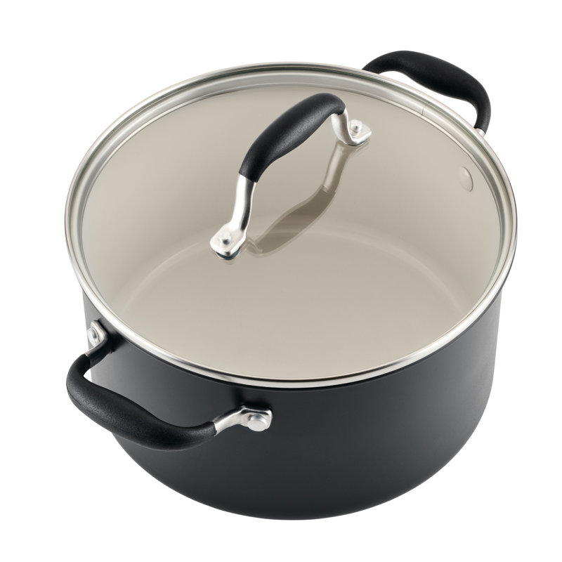 Anolon Advanced Ceramic Nonstick Cookware Pots And Pans Set, 10 Piece, Black