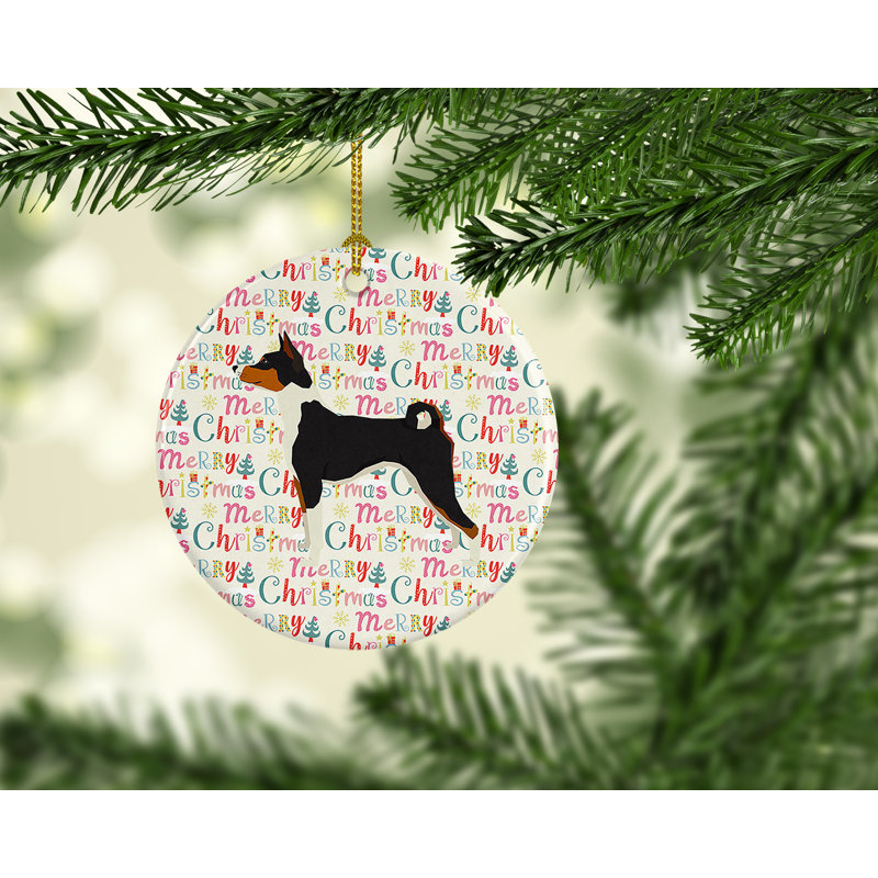 Ornement suspendu Basenji Merry Christmas