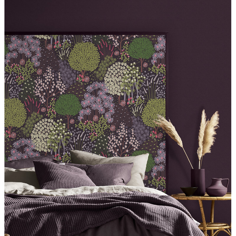 Papier peint fable moutarde, Mauve