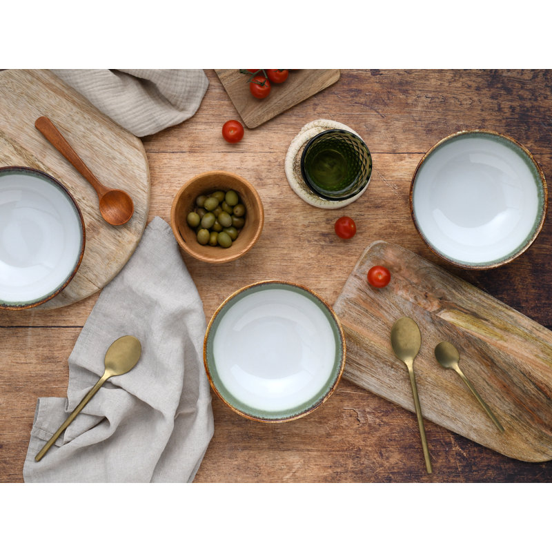 Cascade Buddha Bowl Set, Green/cream