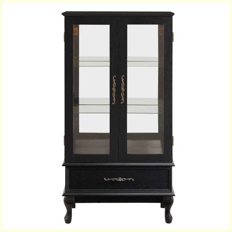 Vitrine lumineuse moderne avec portes en verre et tablettes réglables