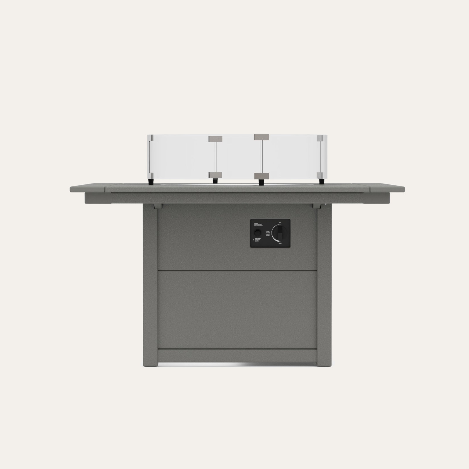 POLYWOOD® Square 42" Fire Pit Table, Slate Gray