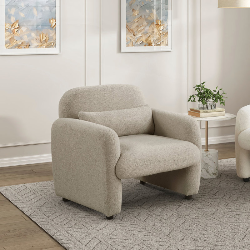 Fauteuil d'appoint confortable avec revêtement élégant pour rehausser et détendre le salon, Taupe