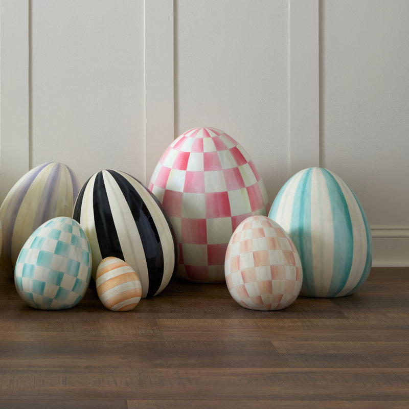 Mint Check Large Egg, 18 in x 15 in, Orange/White